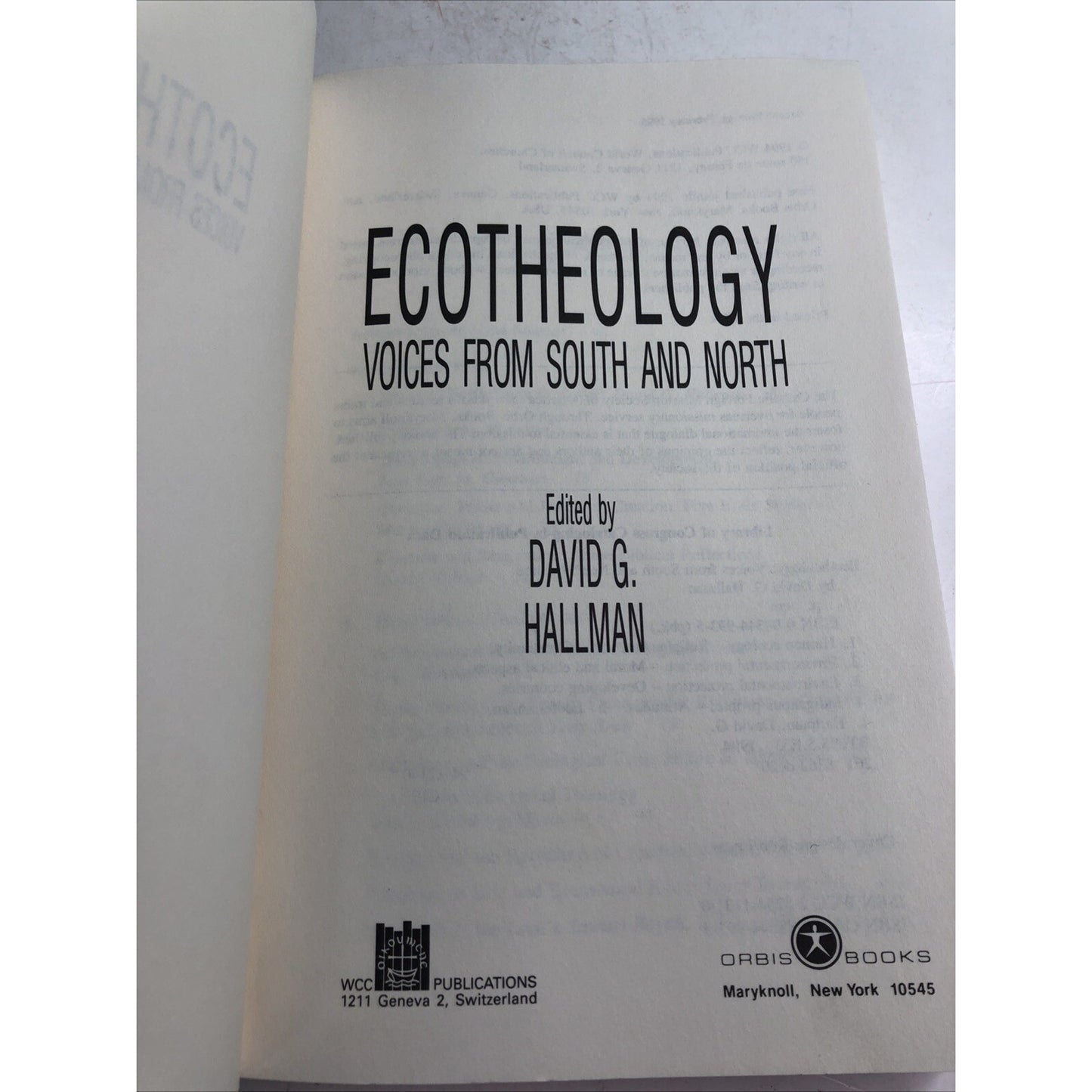 Ecotheology Voices from South and North PB By Hallman, David 2nd Printing 1995