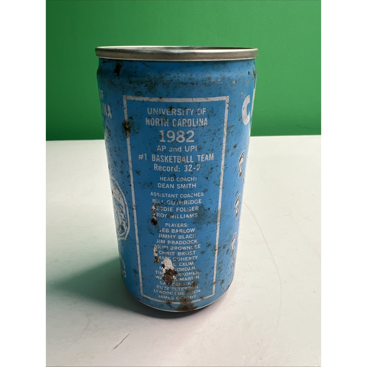 Carolina Blue Soda 1982 Tar Heels NCAA Champions Empty Can Michael Jordan