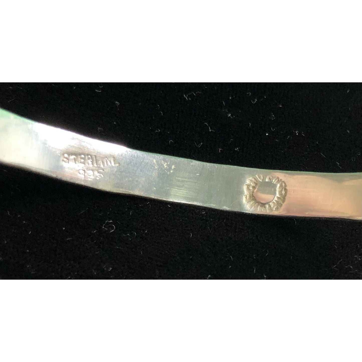 Vintage Mexican Solid Sterling Silver Bangle Bracelet Marked 20+ Grams “S”Design