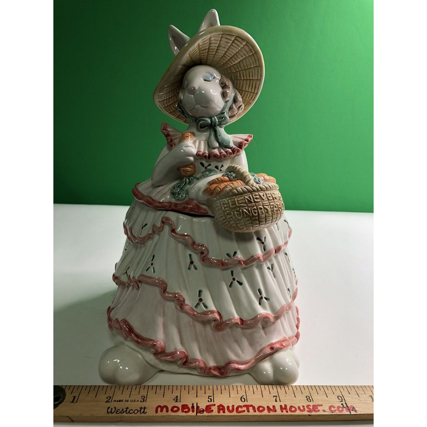 1989 FITZ & FLOYD Scarlet O'Hare COOKIE JAR Rabbit Belle Gone With The Wind