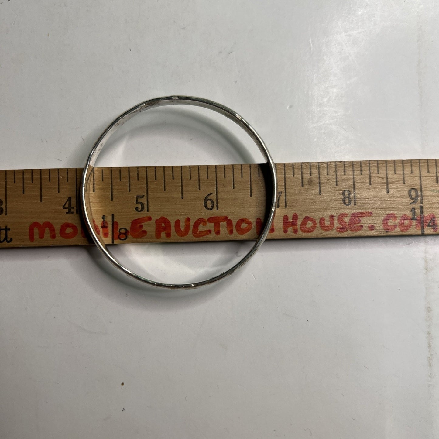 Vintage Taxco Sterling Silver Bangle Bracelet 925 Mexico Hammered Star Motif