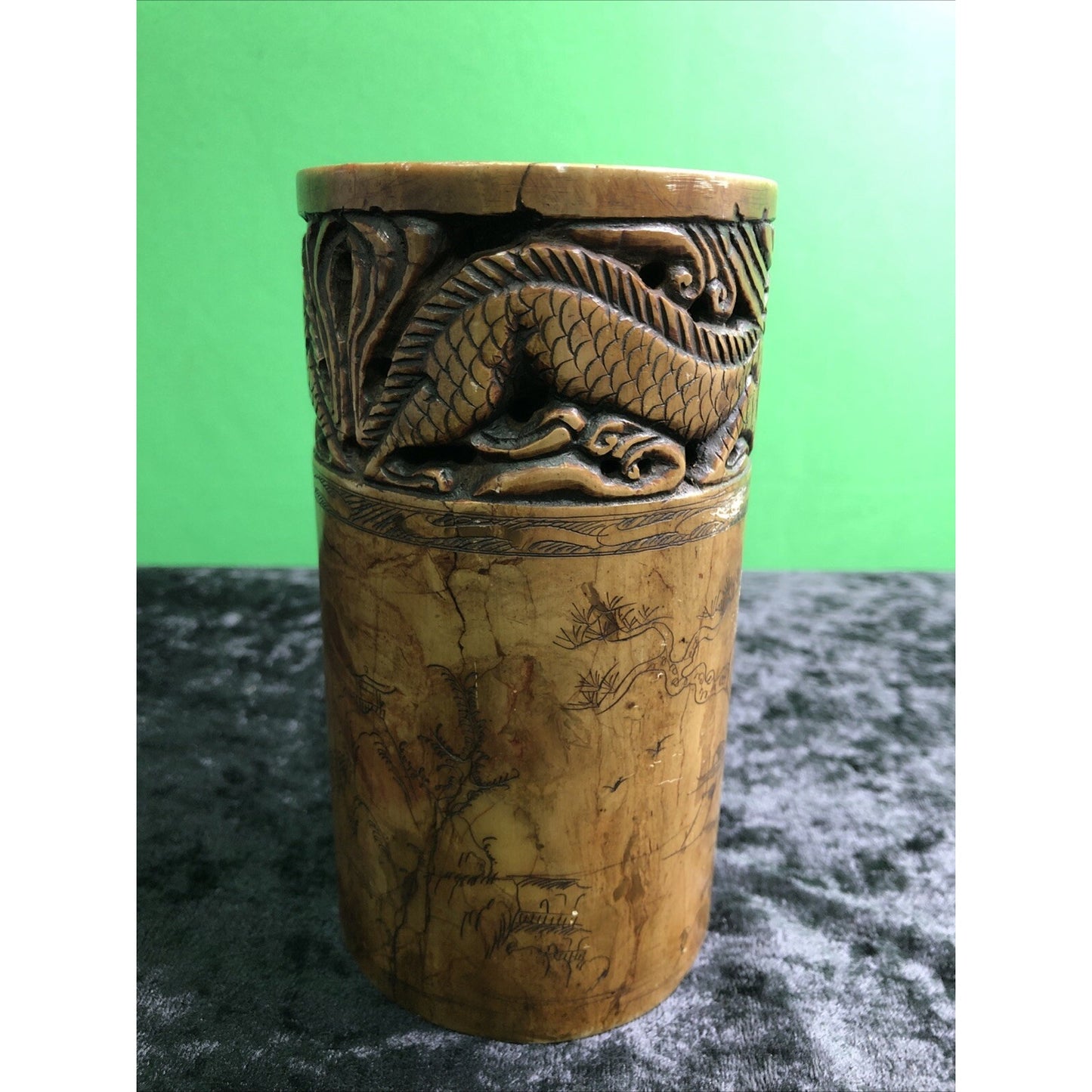 Chinese Hand Engraved Stone Paper Weight