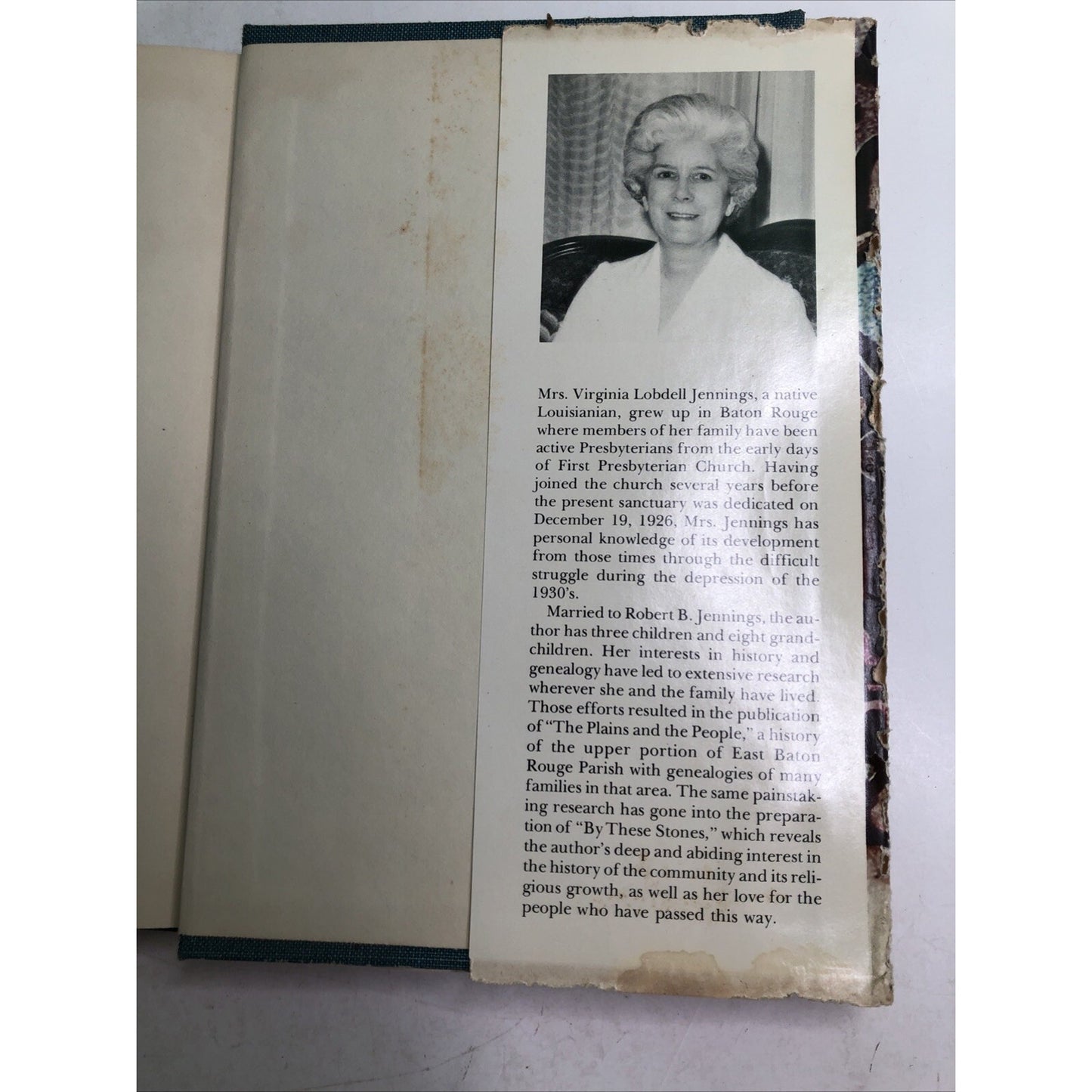 SIGNED By These Stones Virginia Lindell Jennings 1977 Louisiana Church History