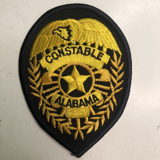 Vintage Constable Alabama Embroidered Patch Black Gold Eagle Star