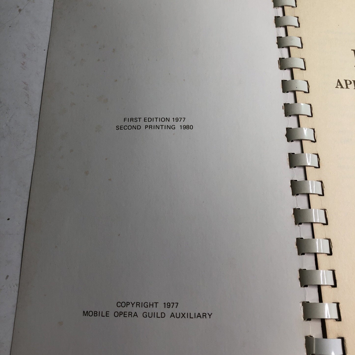 Mobile Alabama Bravo! Applaudable Recipes Opera Guild Auxiliary 1980 Cookbook AL