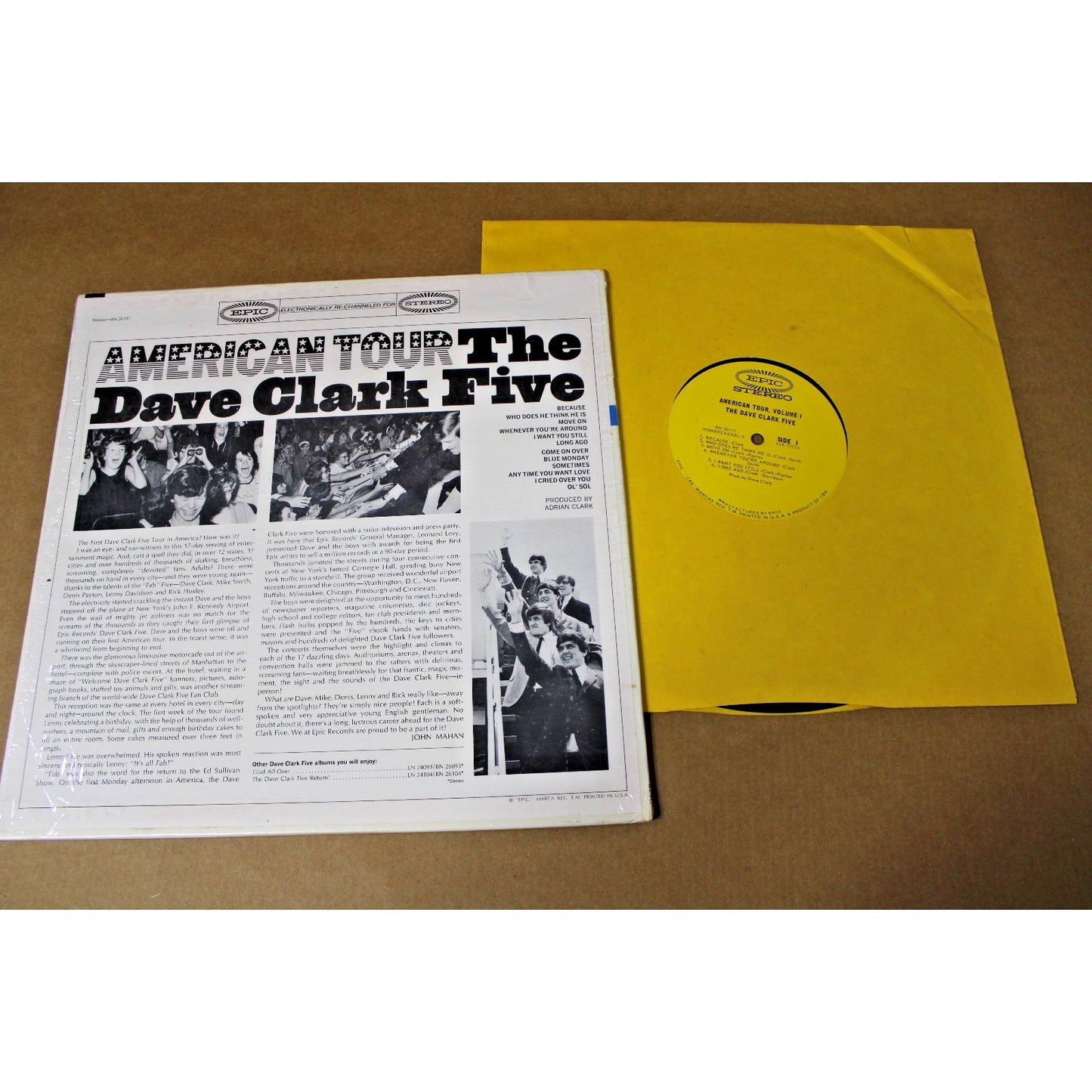 THE DAVE CLARK FIVE 1964 American Tour Vinyl Stereo LP (EPIC BN 26117)