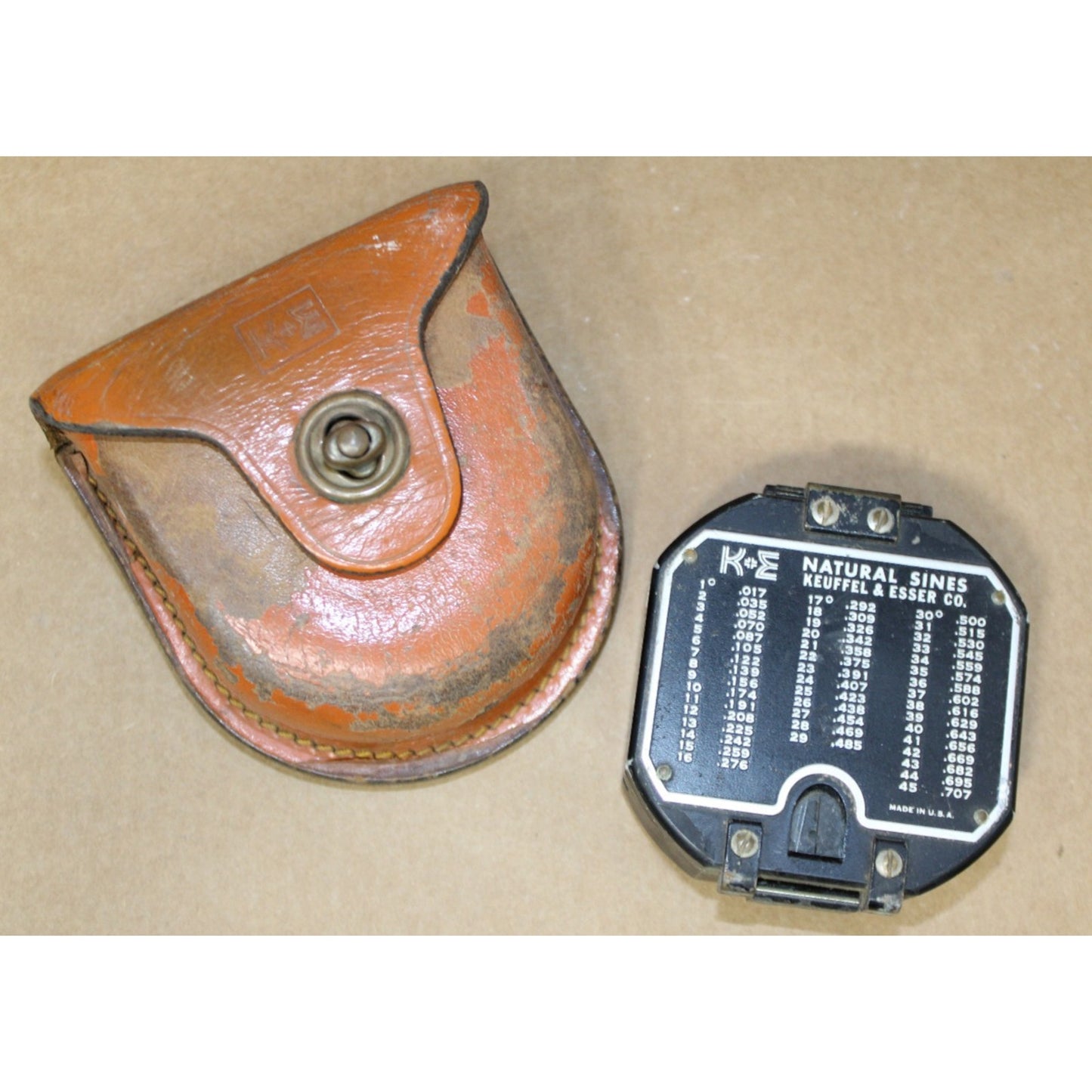 US Civil Engineer Corps Handheld Compass & Leather Case, Keuffel & Esser Co.