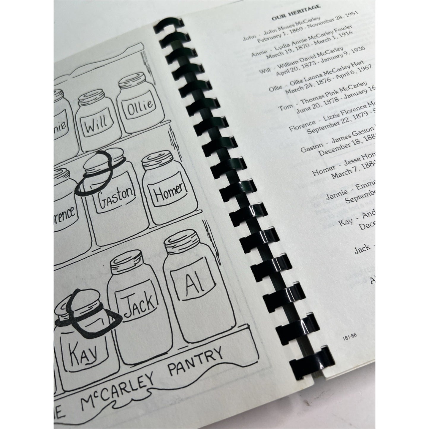 1986 The McCarley Cookbook Recipes Texas Family Signed by Ruby PB Comb Bound