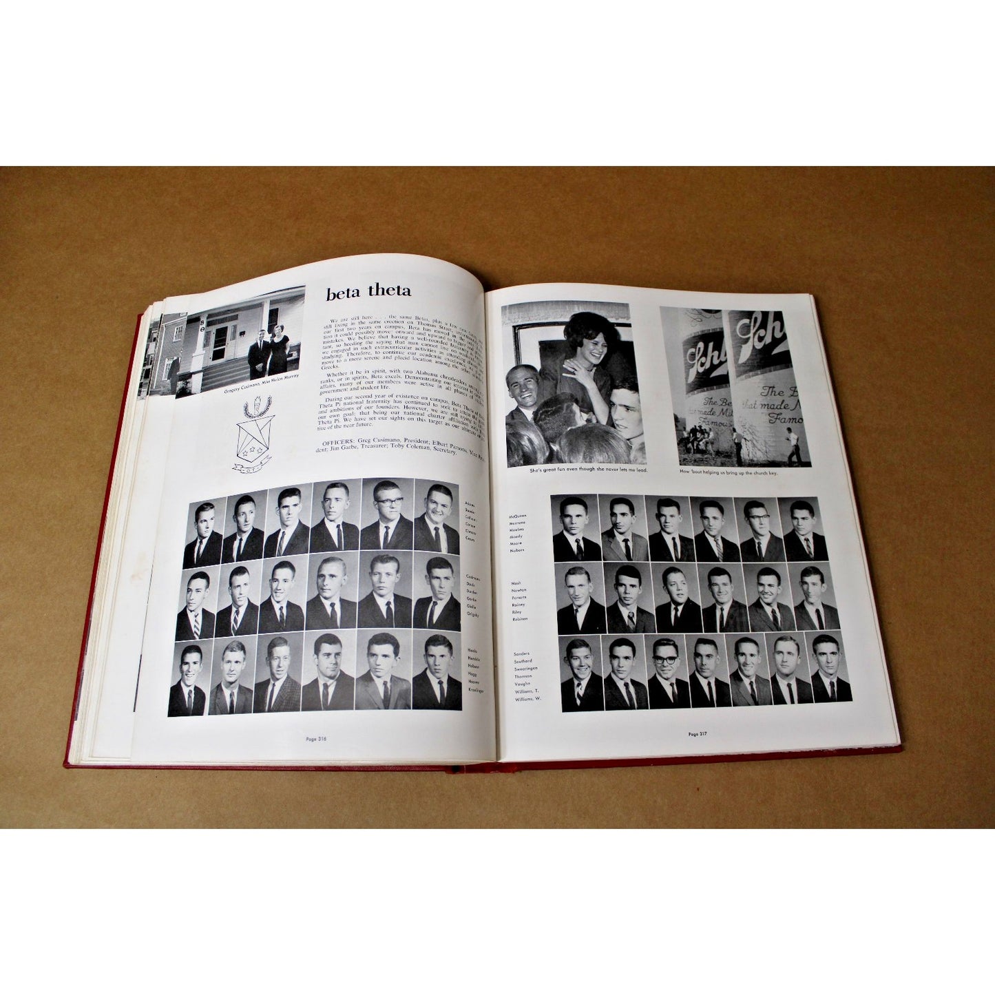 1964 University of Alabama Corolla Yearbook, Bear Bryant, Joe Namath