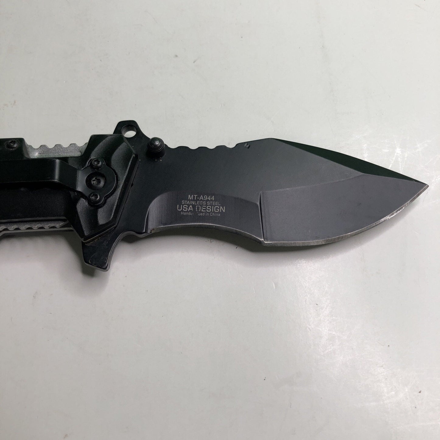 MTech POW/MIA A/O Folding Knife Black Stainless Blade Aluminium Handle MT-A944GY