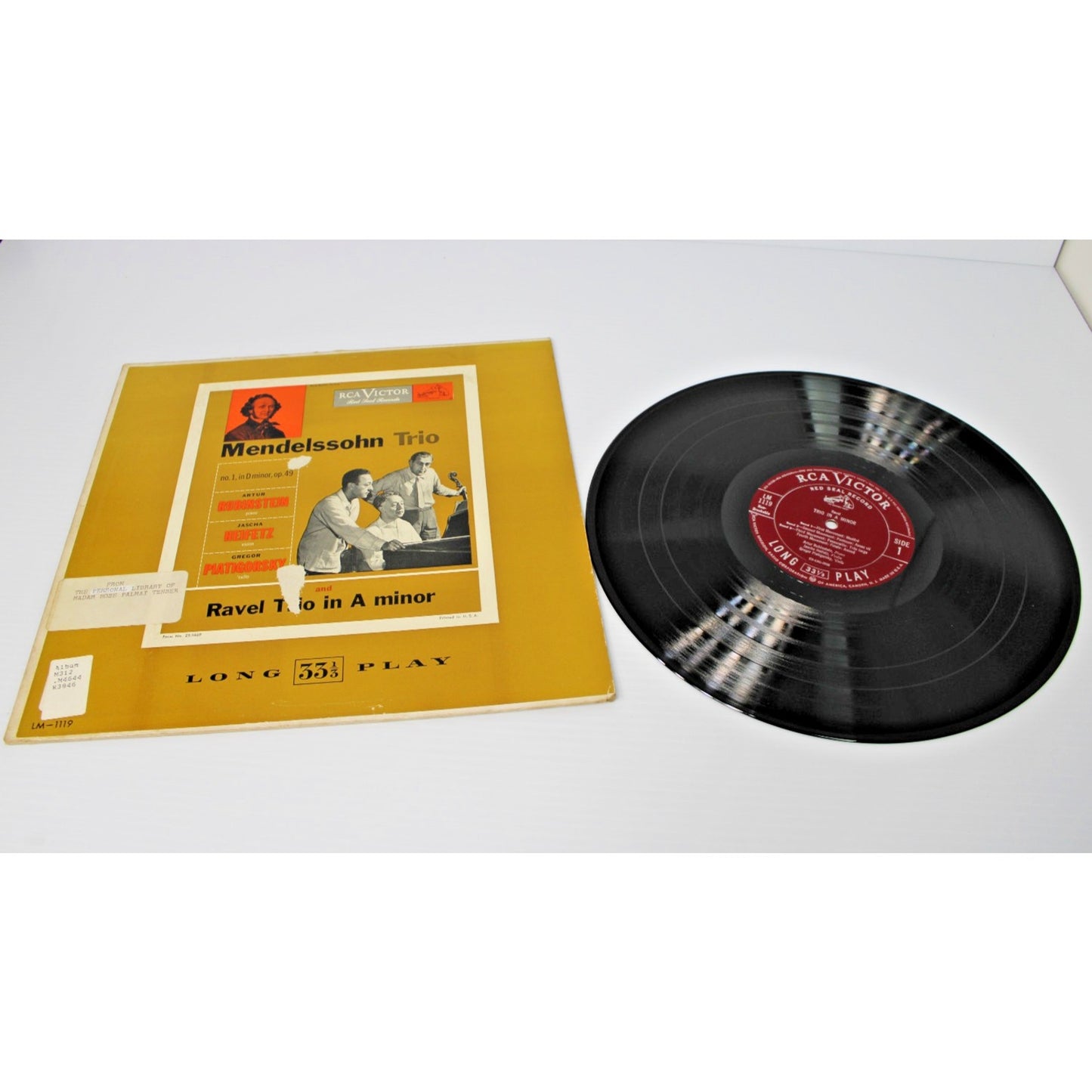 Ravel Trio In A Minor, Mendelssohn Trio in D Minor RCA LM 1119- Artur Rubinstein