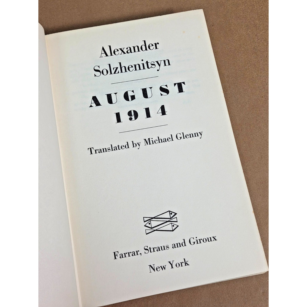 August 1914 Alexander Solzhenitsyn First US Edition 1972 Hardcover DJ
