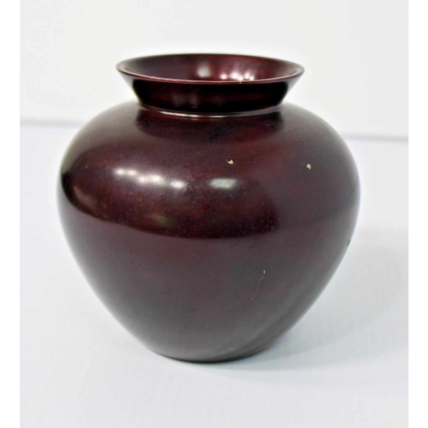 Vintage Japanese Bronzed Pottery Vase, Gilt Robin/ Bird Cherry Blossom Branch