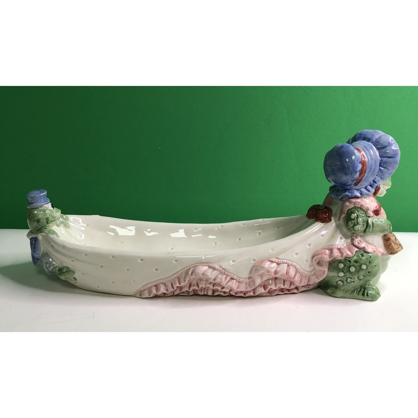 Vintage 1991 FITZ & FLOYD Alligator & Frog Candy Dish Cracker Tray Adorable