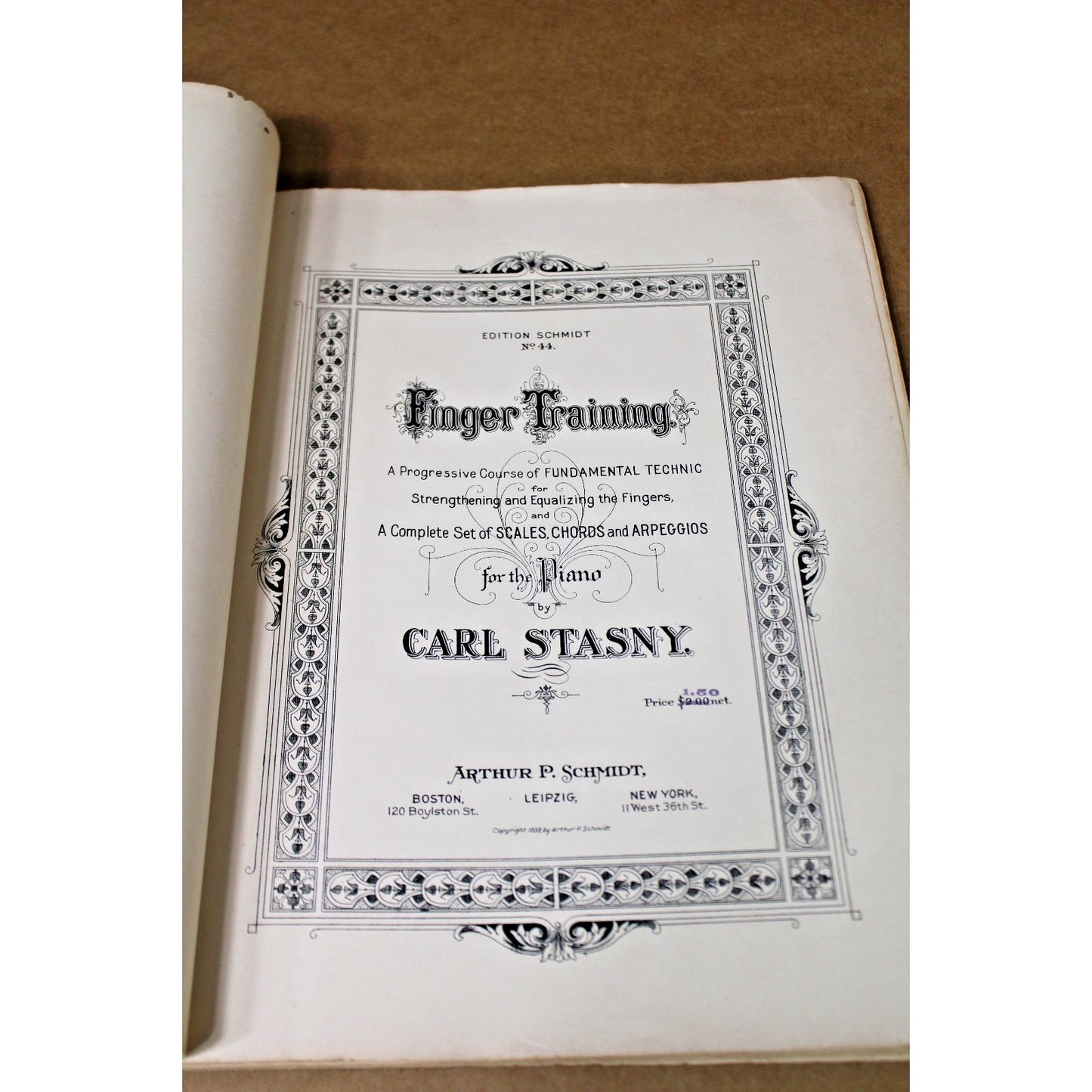 Vintage Piano Lessons - FINGER TRAINING FOR THE PIANO, Carl Stasny, 1899, No 44"