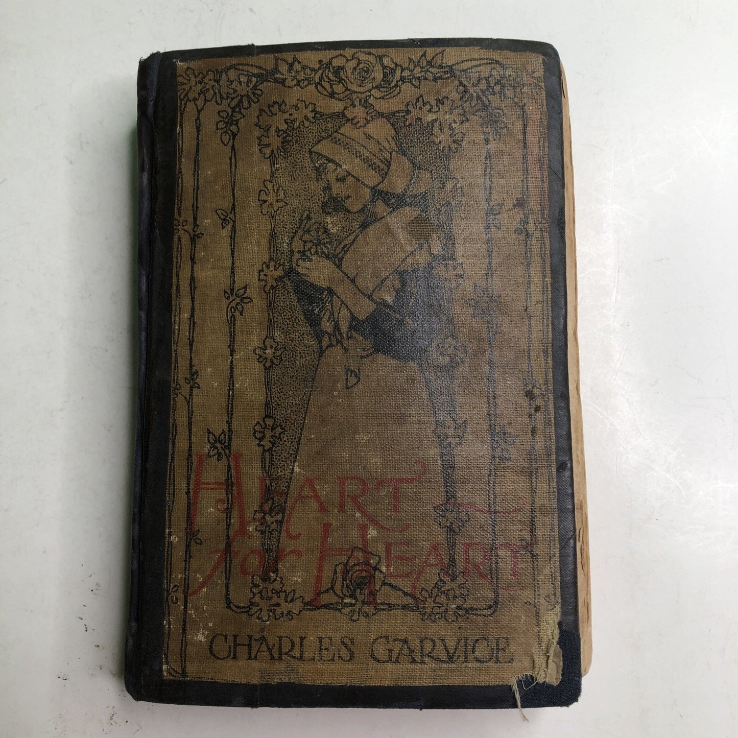 Antique Heart For Heart By Charles Garvice Recased Ex Library 1897 Imperfect HC