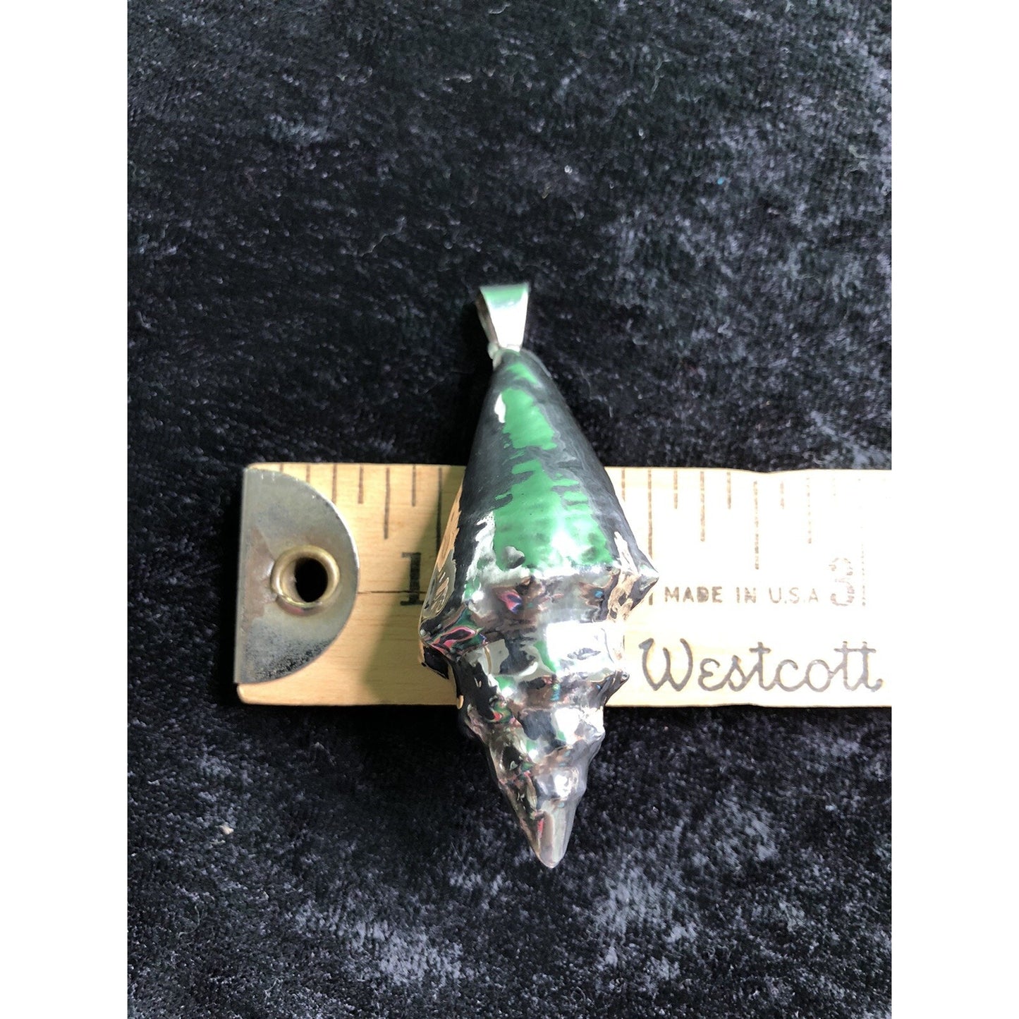 Vintage LARGE CONCH SHELL PENDANT Marked Mexico STERLING SILVER Seashell 17.4g