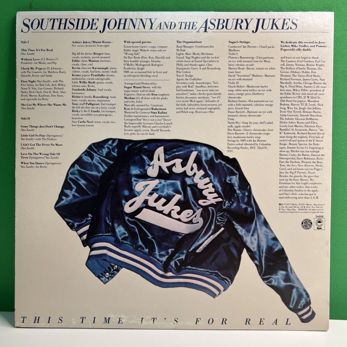 Southside Johnny And The Asbury Jukes This Time It's For Real 1977 Vinyl LP CBS