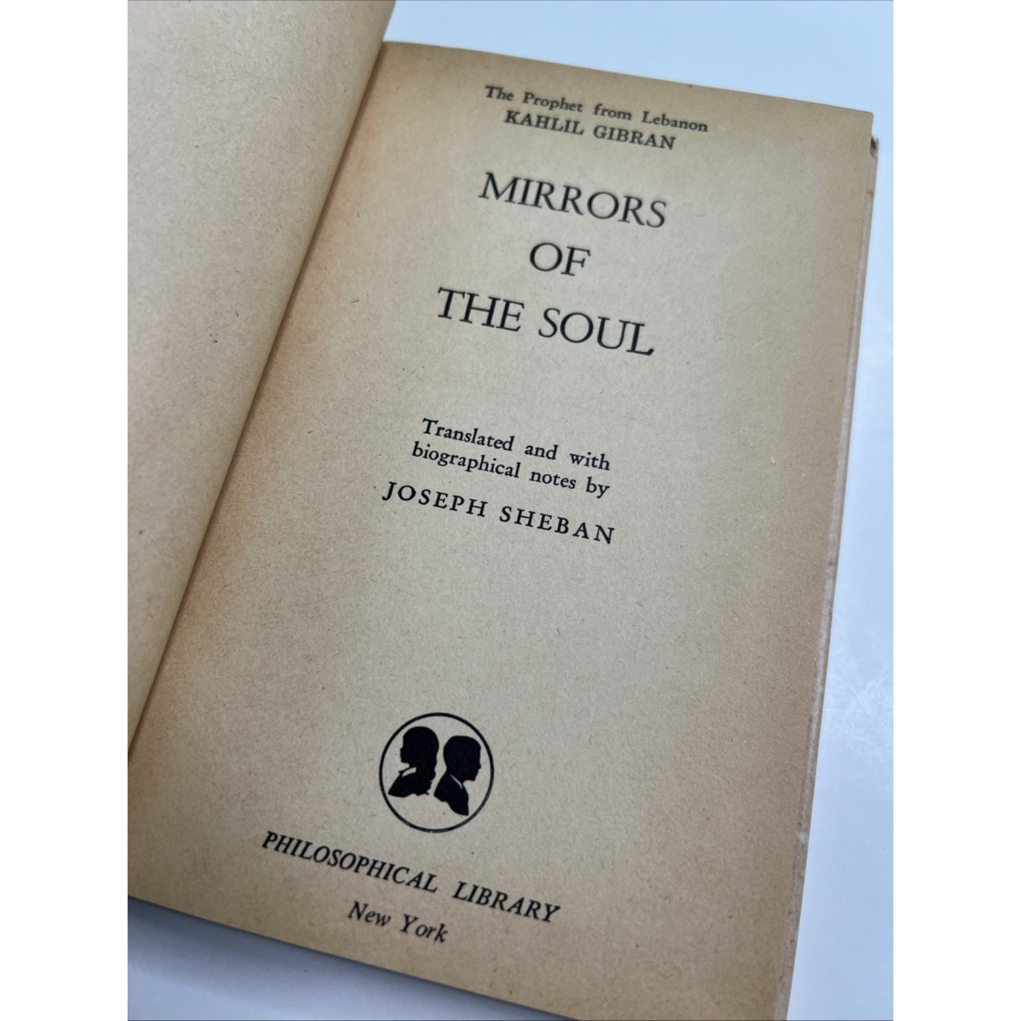 Kahlil Gibran MIRRORS OF THE SOUL 1st Edition 1st Pr, Joseph Sheban (1965 HB DJ)