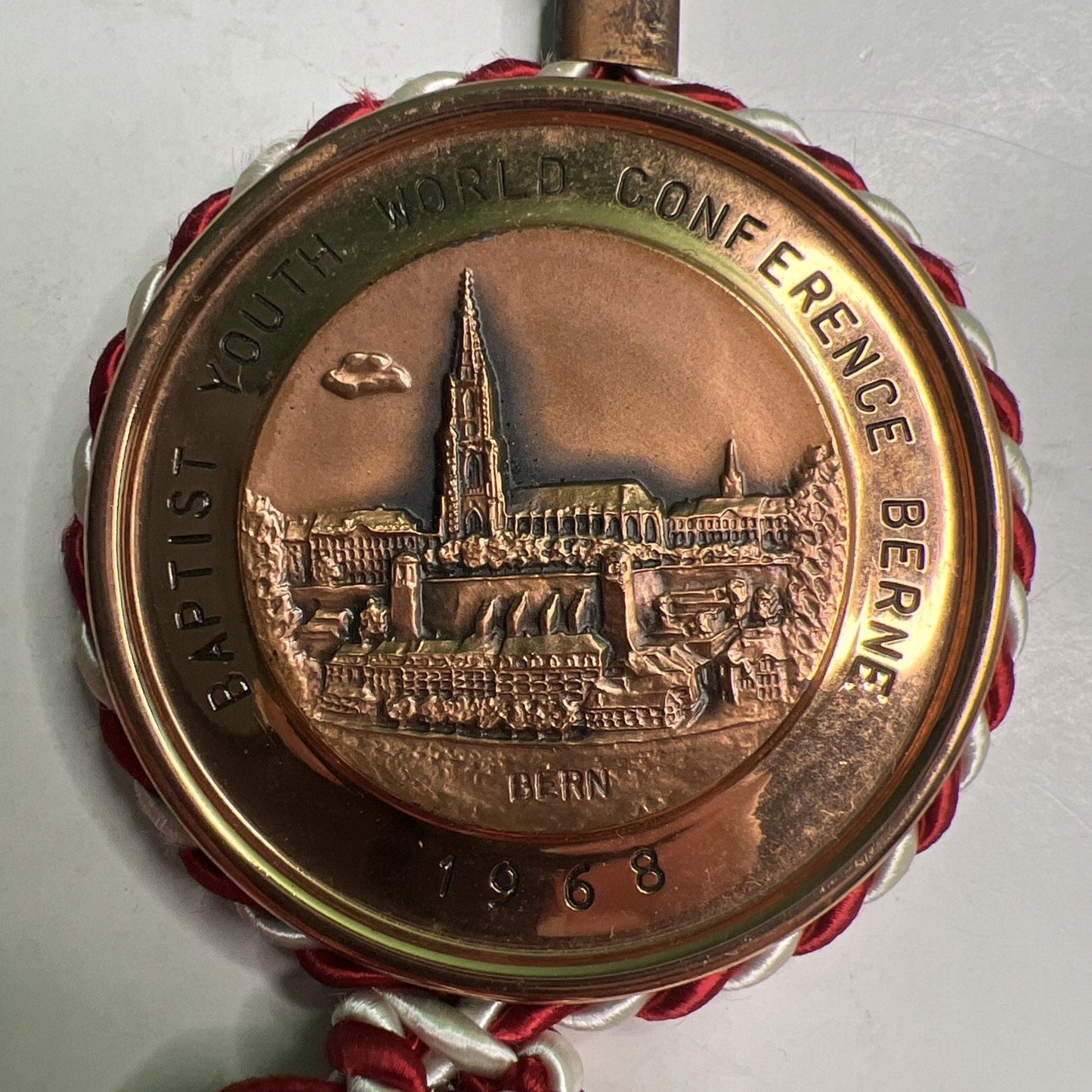1968 Baptist Youth World Conference Berne Copper Medallion Travel Souvenir
