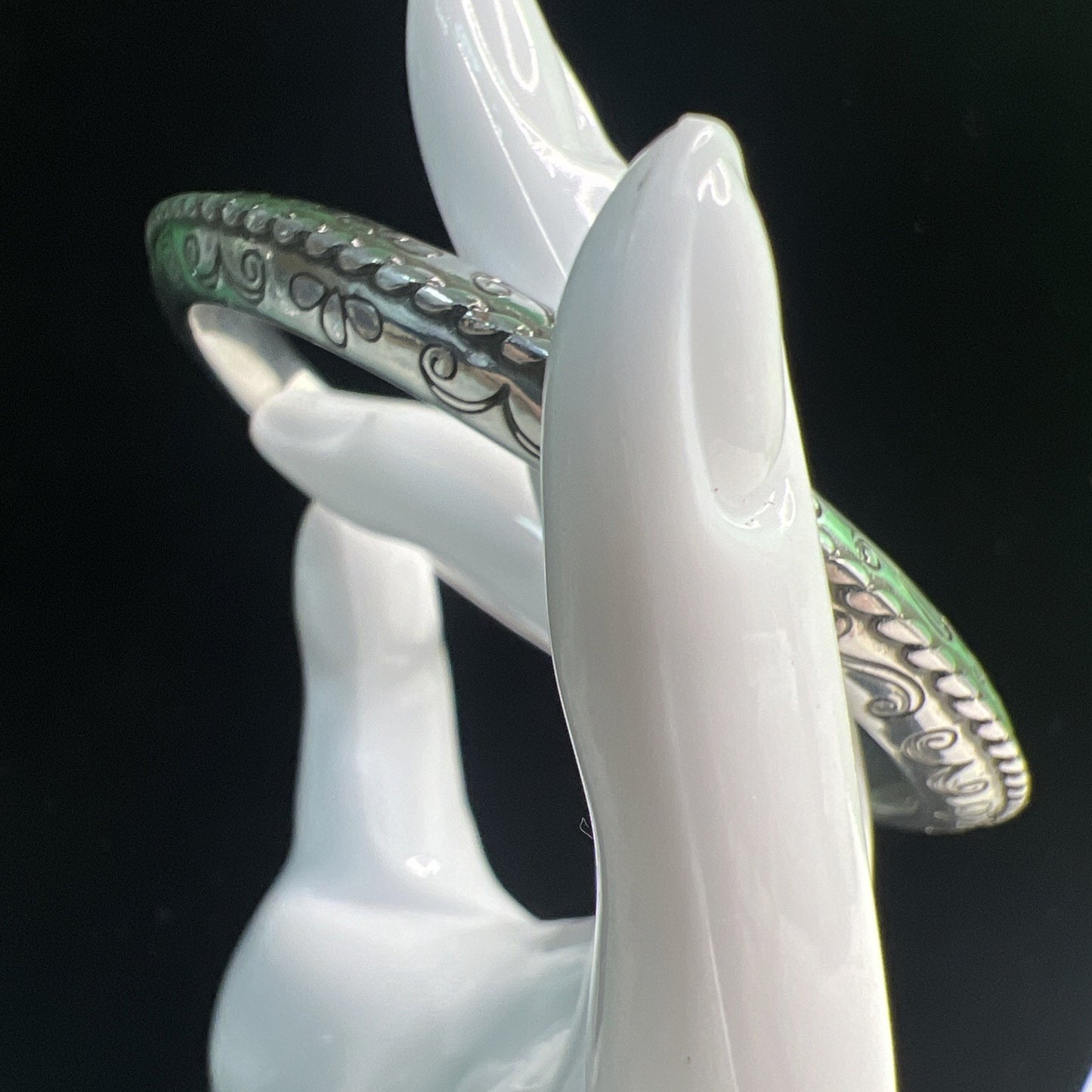 Brighton Silver Tone Bangle Bracelet Etched Design
