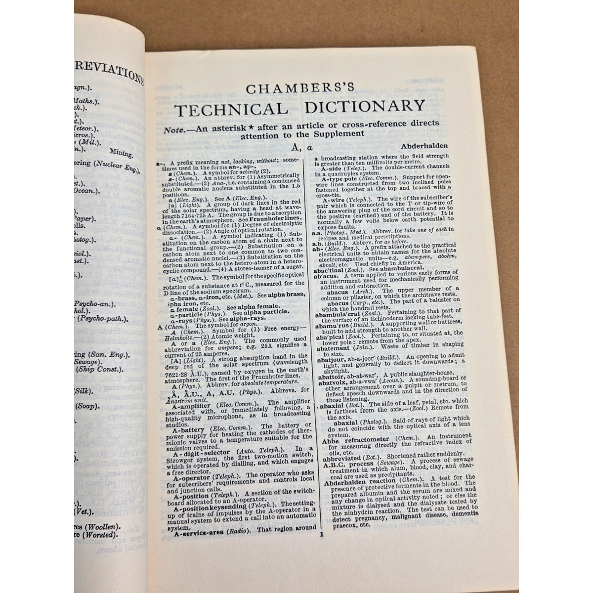 Vintage 1962 Chambers's Technical Dictionary - Eglin Air Force Base Library Copy
