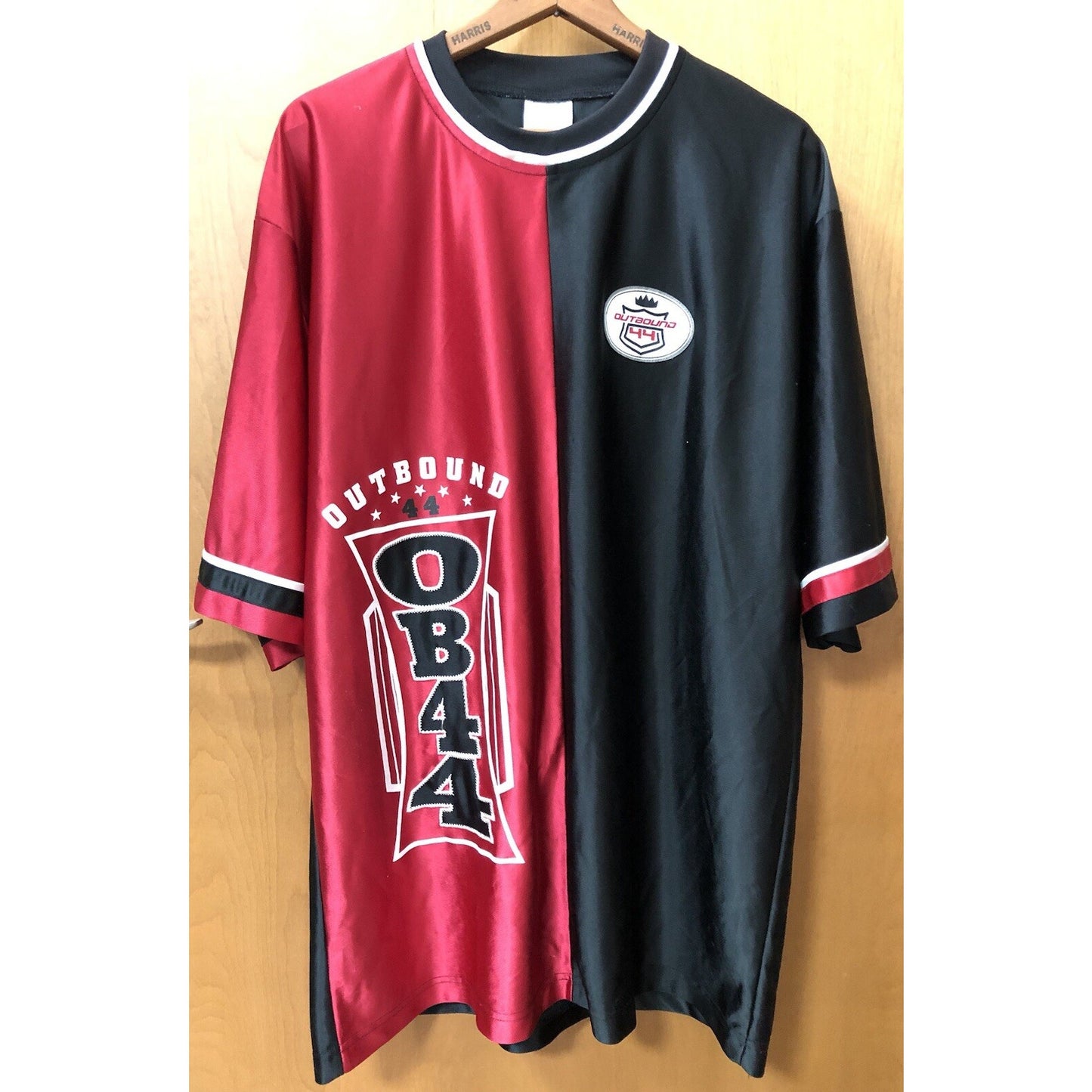 Outbound 44 Men’s Large Sports Shirt Maroon Black Tshirt Jersey