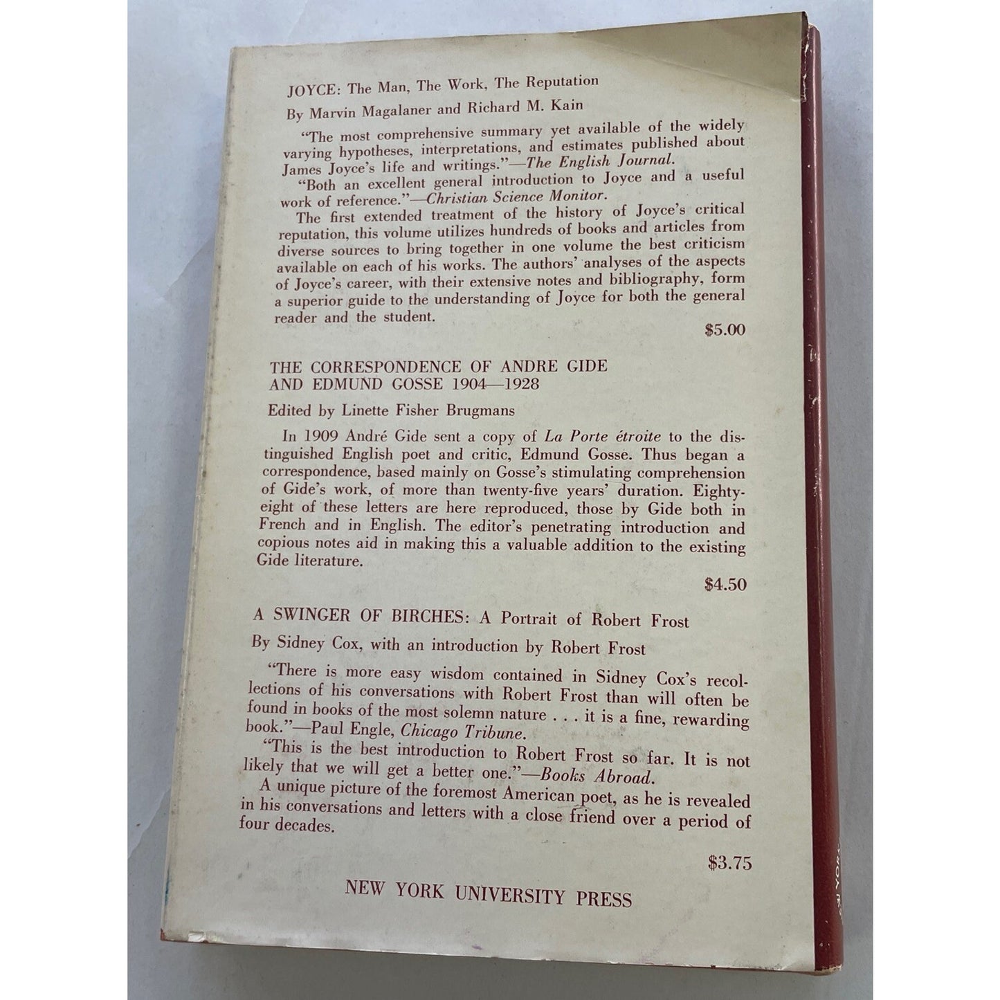 The Sympathetic Alien : James Joyce And Catholicism By J. Mitchell Morse 1959 HB