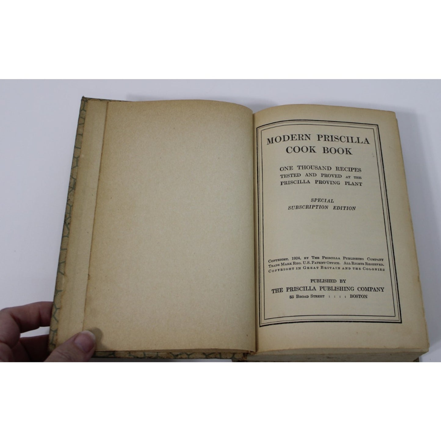 Antique 1924 Modern Priscilla Cookbook Special Subscription Edition HC Recipes