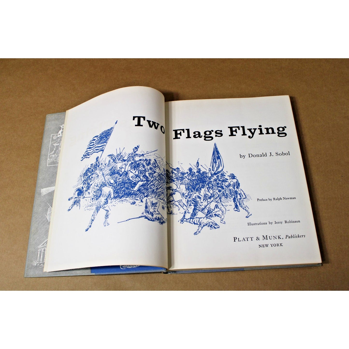 Vintage Two Flags Flying Donald J Sobol 1960 Hardcover Civil War History Book