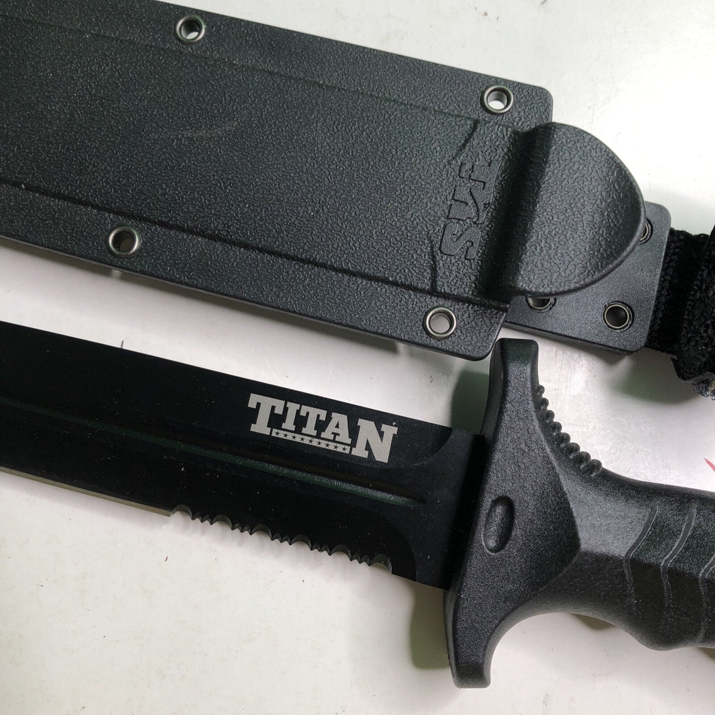 TRS Tactical Survival Knife The Titan 12” Survival Serrated Straight Edge