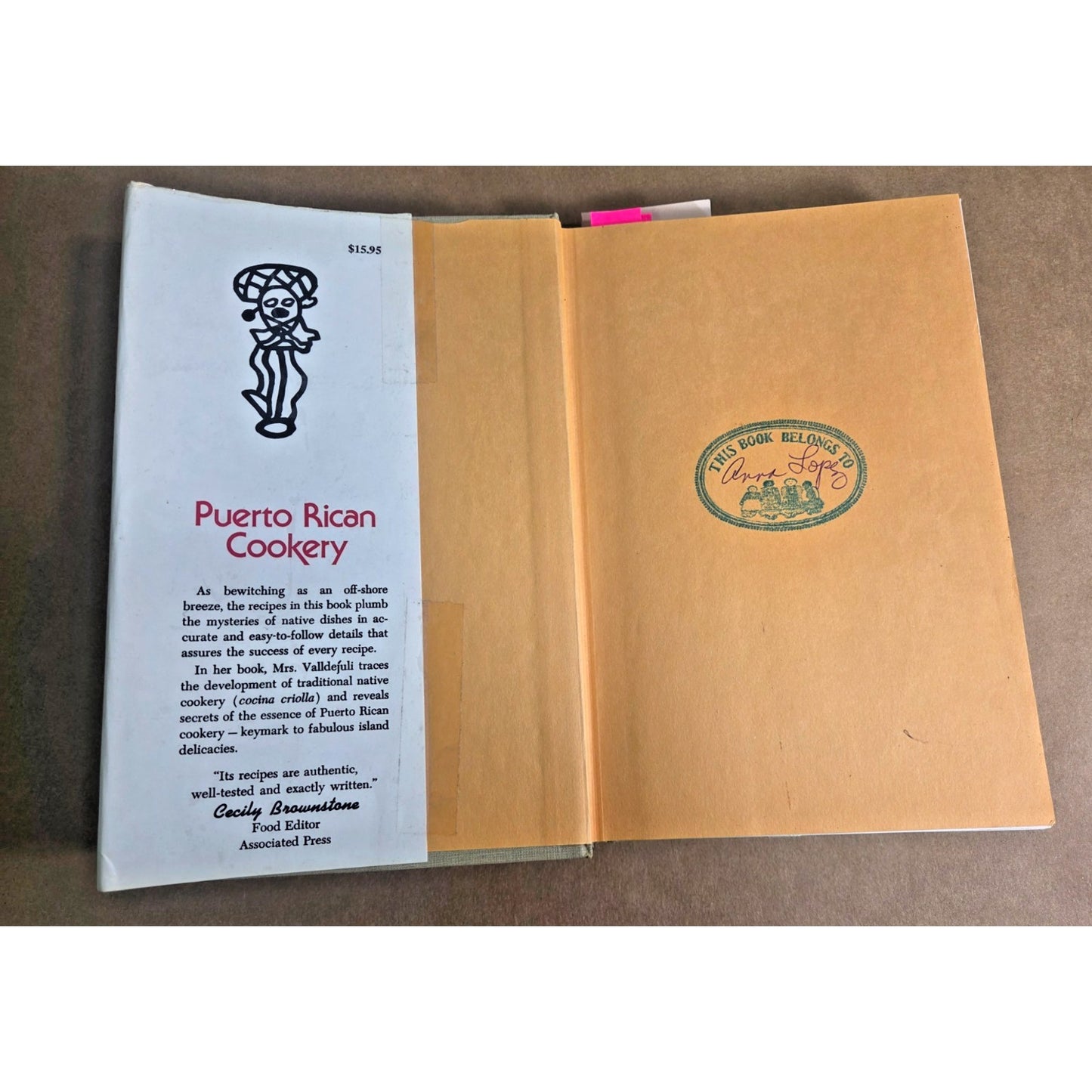 Vintage Puerto Rican Cookery Carmen Aboy Valldejuli 1989 Hardcover Cookbook