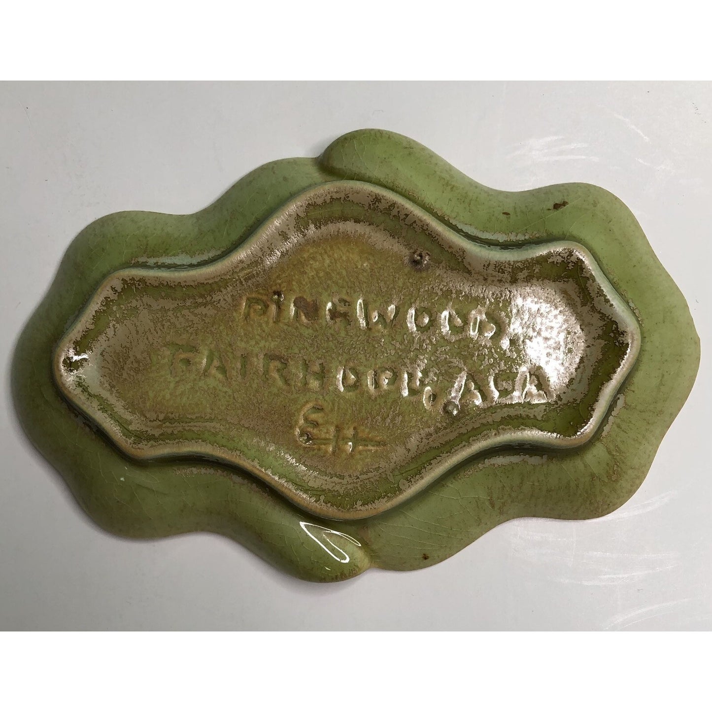 Rare Vintage Pinewood Pottery ASHTRAY TRINKET TRAY By EDITH HARWELL Fairhope AL