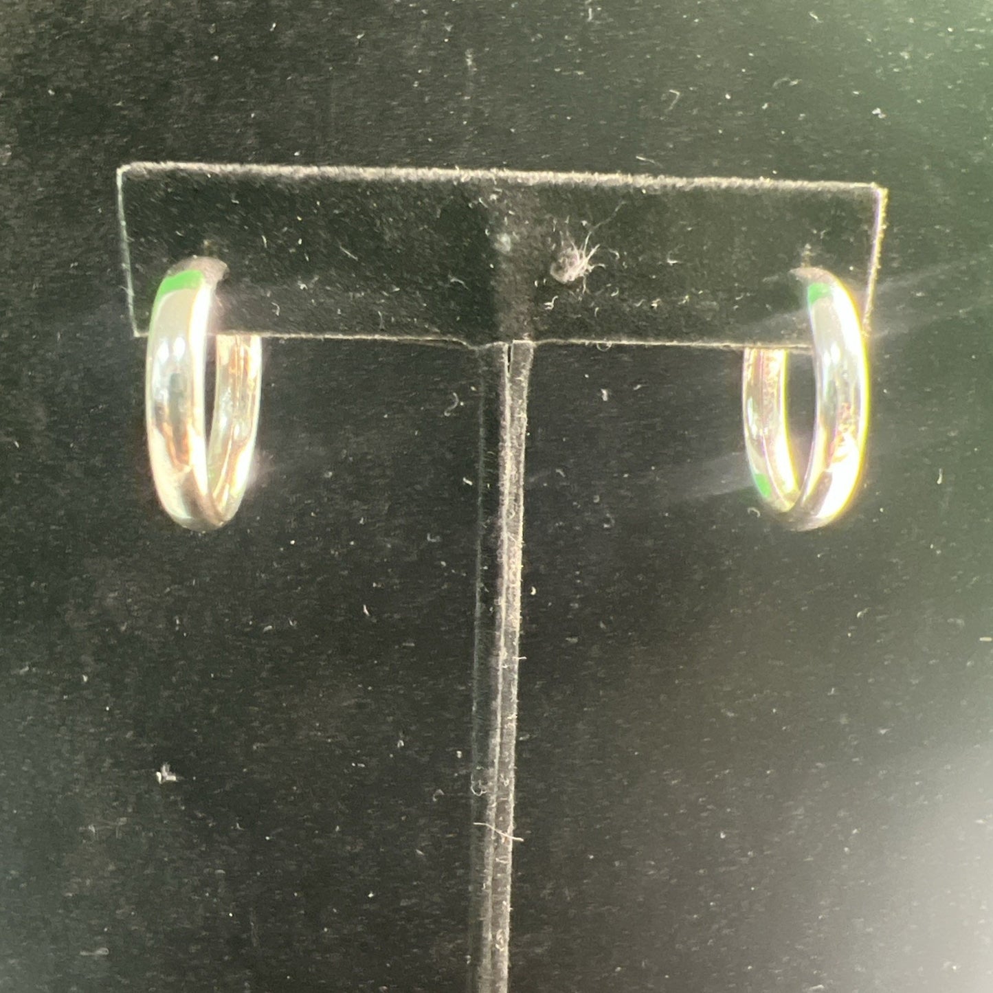 Elegant 925 Sterling Silver Hoop Earrings 1” Diameter Post Clutch Back