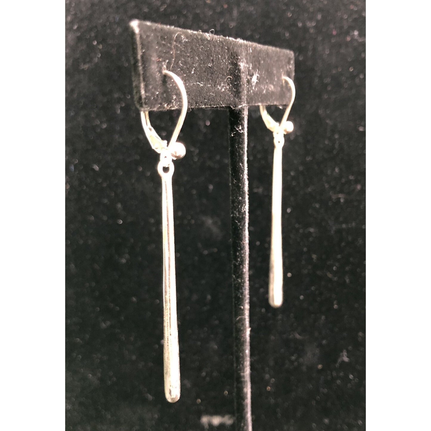 Vintage Sterling Silver .925 Drop Dangle Earrings Retro Cool Style Lever Back