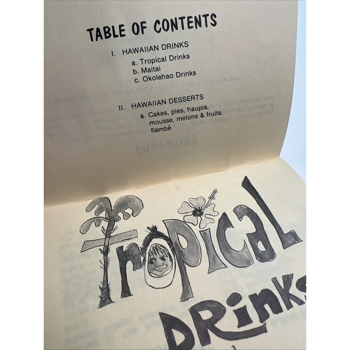 1972 Come Curl Up in Bottle With Me Hawaiian Tiki Cocktail Dessert Recipe Book