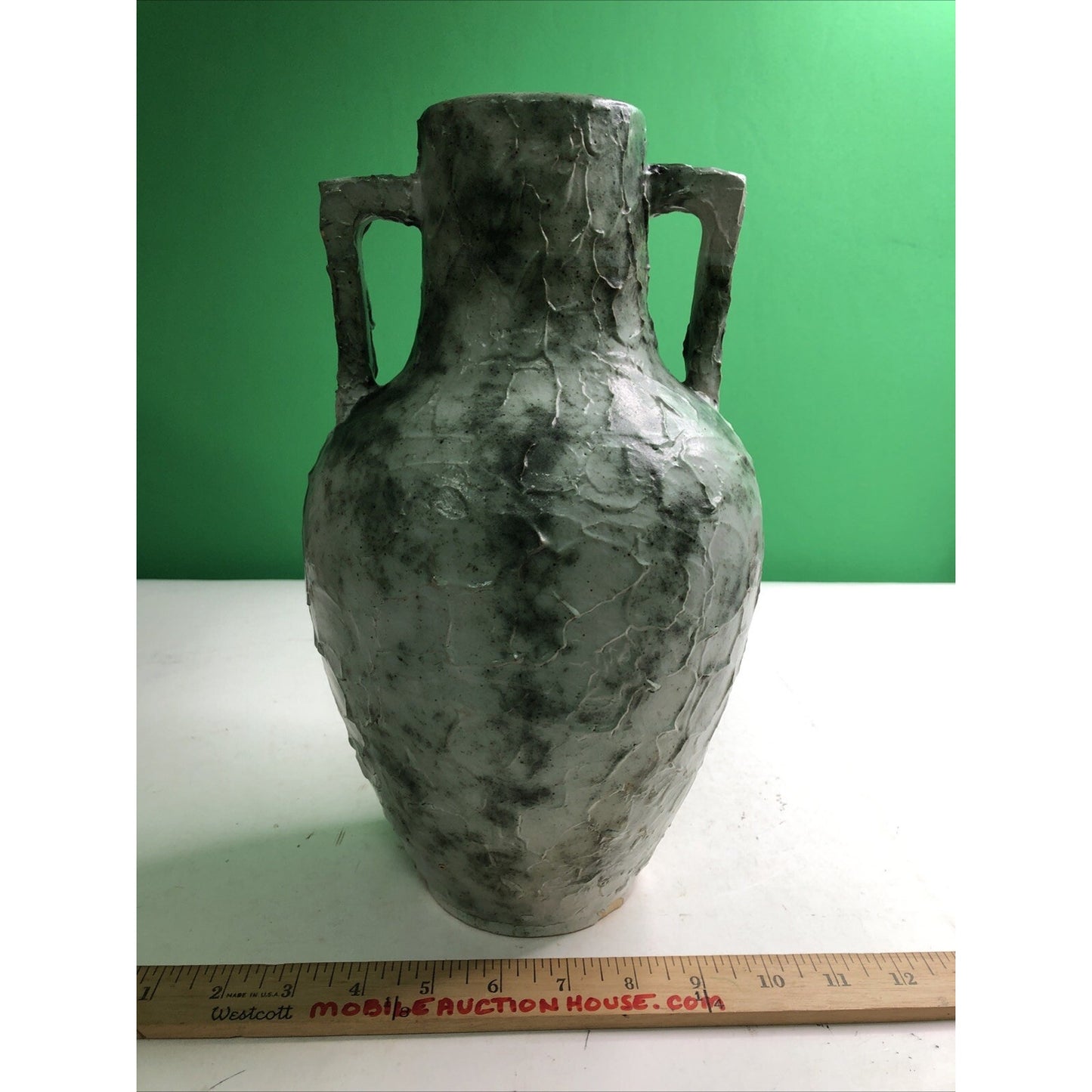 Handled Vessel Houghton 1928 by Acclaimed Potter Stoin M. Stoin Signature Glaze