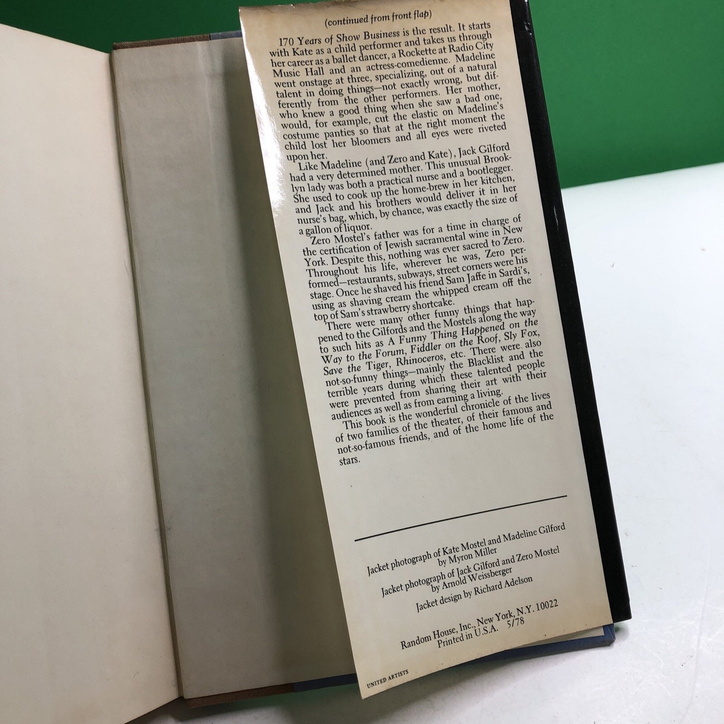 170 Years of Show Business 1978 HC DJ SIGNED BY AUTHOR Kate Mostel