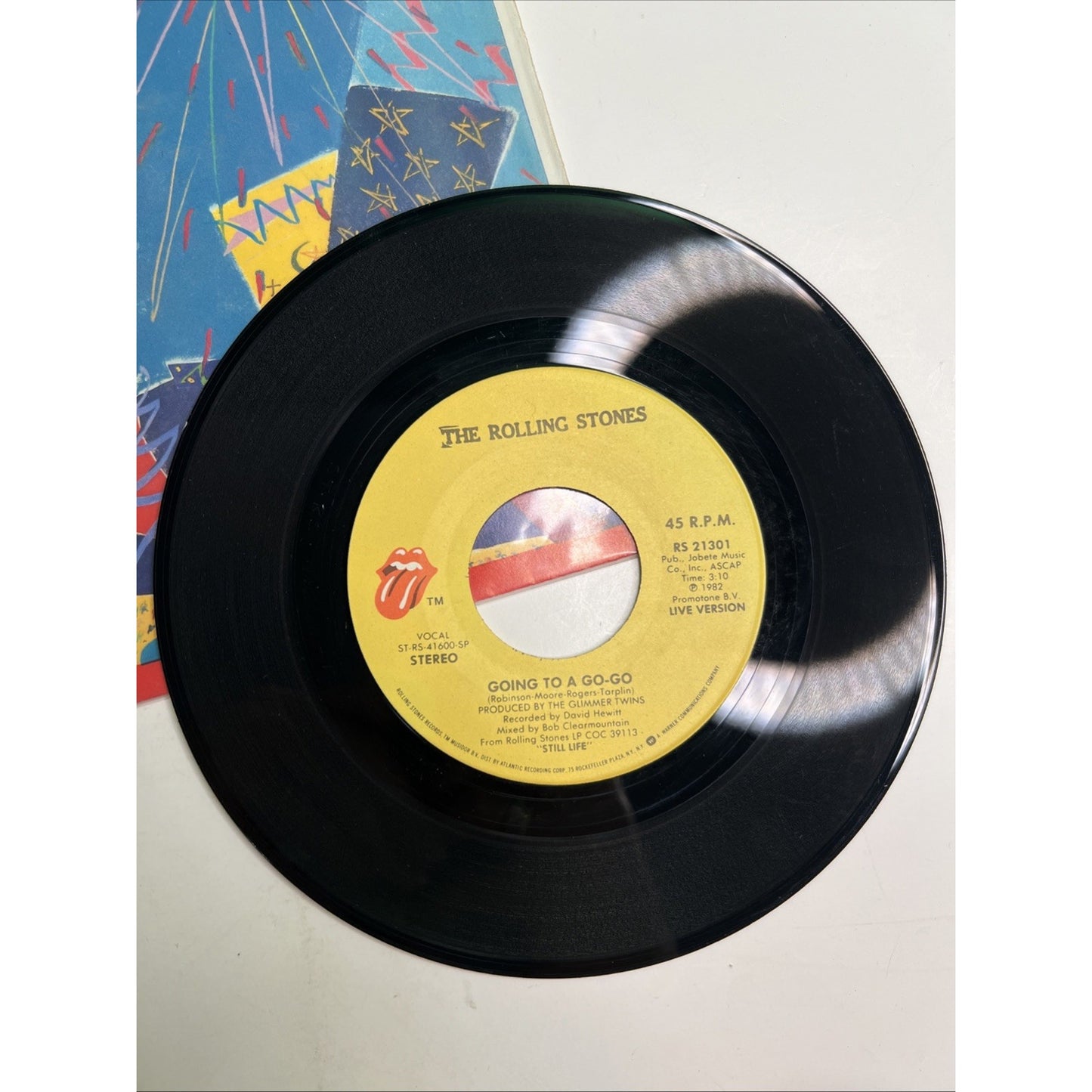 ROLLING STONES Going to a Go Go / Beast of Burden w/Picture Sleeve 45 RPM 1982