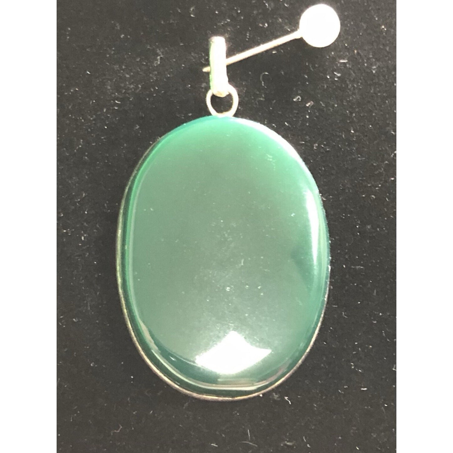 925 Sterling Silver Green Onyx Charm Pendant Beautiful Woman's Gift