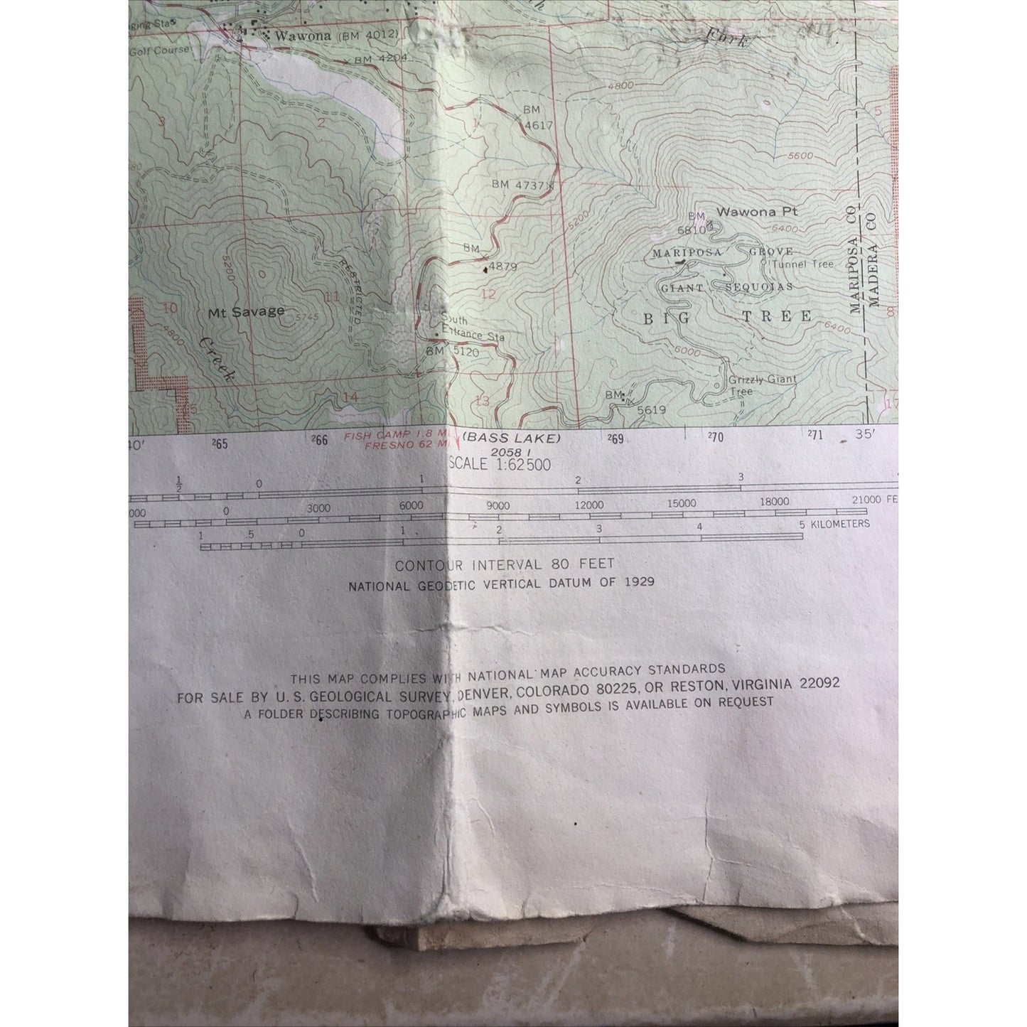 Lot 2 Topographical Maps California Yosemite National Park USGS 1956 - 17”x22”