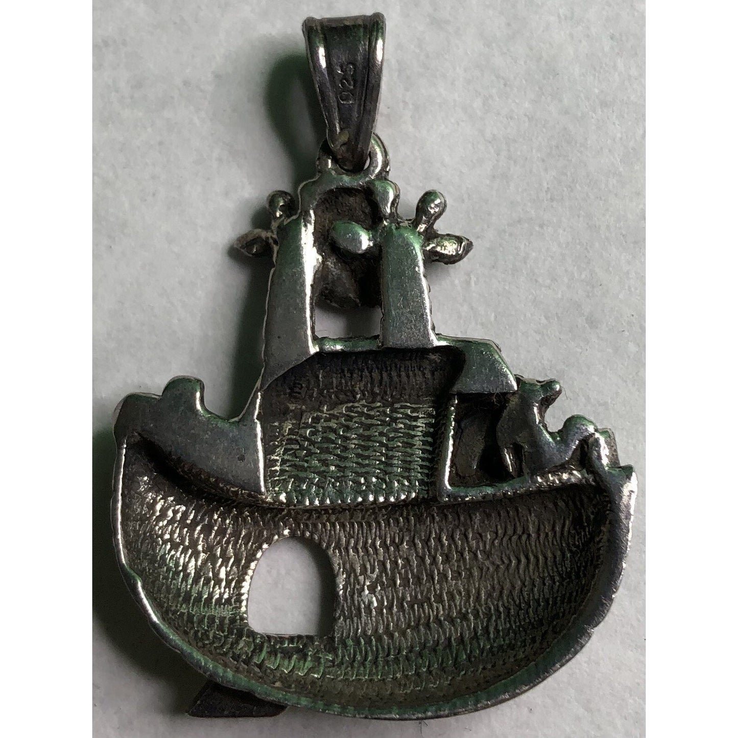 925 Sterling Silver Vintage Animals Boat Noah's Ark Theme Pendant Giraffes