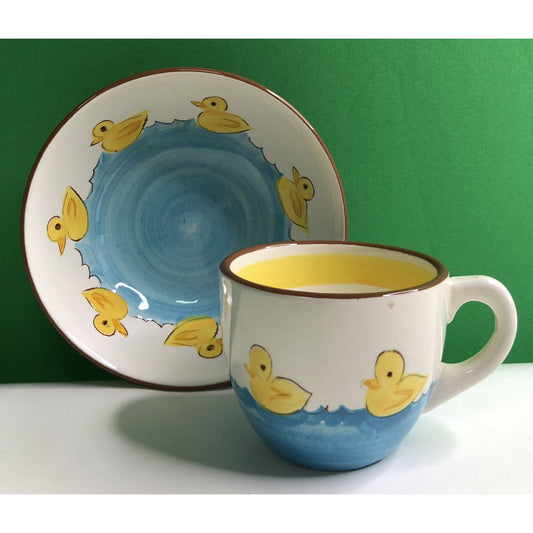 Vintage STANGL POTTERY Little Quackers 5.5 Inch Bowl & Cup #4046 Trenton NJ Duck