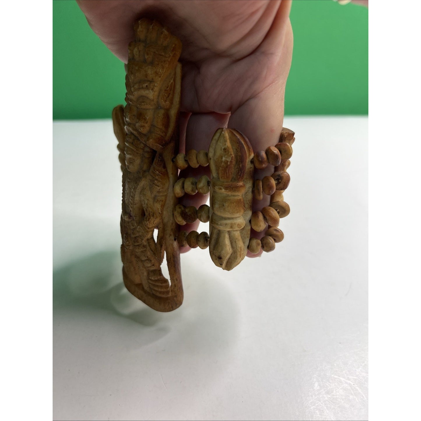 Vintage Handcarved Artisan Crafted Bracelet Natural Material