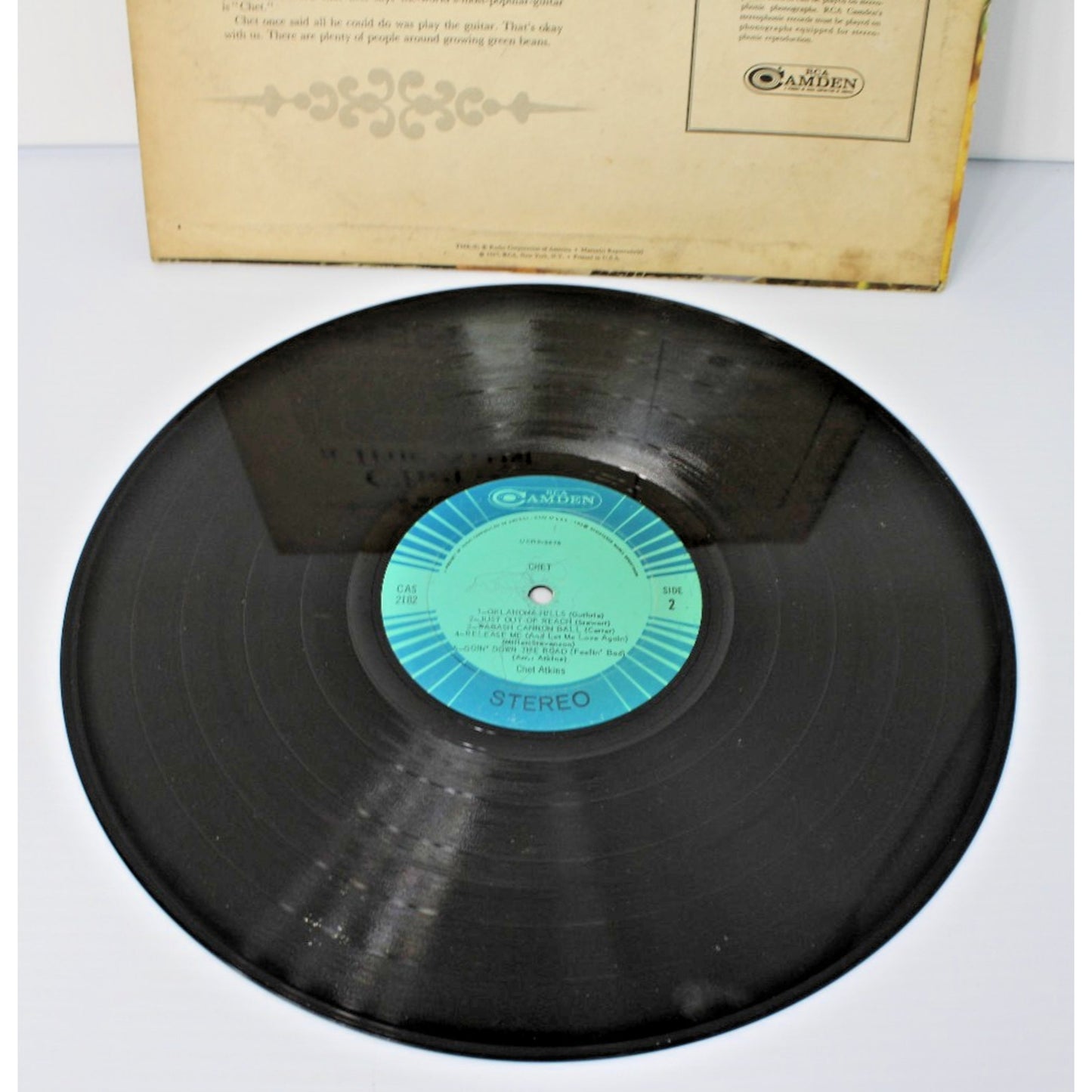 Chet Atkins- Chet, 1967 33 RPM Stereo Vinyl Record RCA/Camden CAS-2182, VG