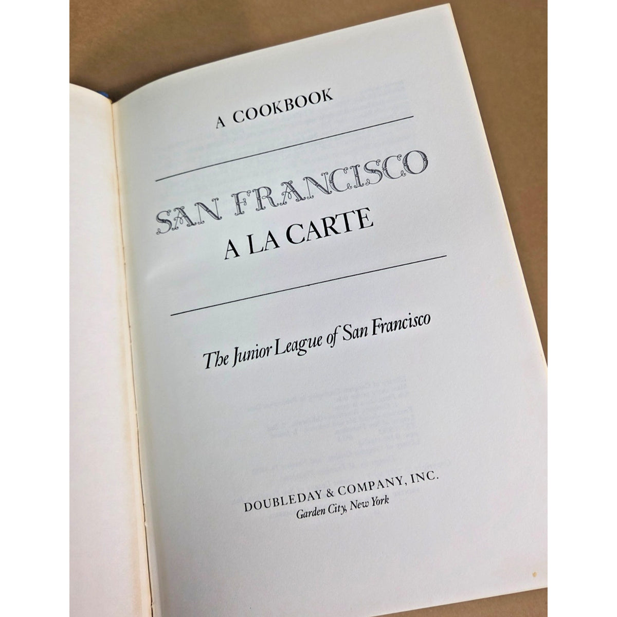 Vintage 1979 San Francisco a la Carte Cookbook Junior League James Beard Award