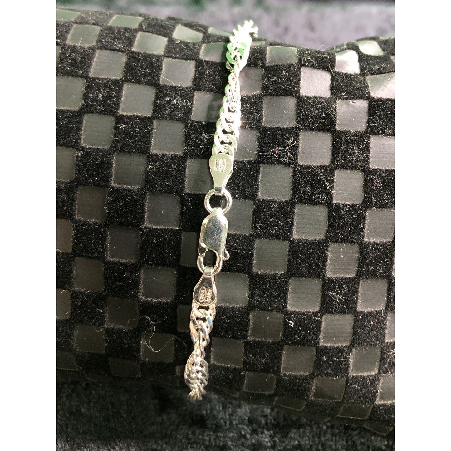 Sterling Silver 8” Twisted Chain Link Bracelet Diamond Cut Italian Milor 925