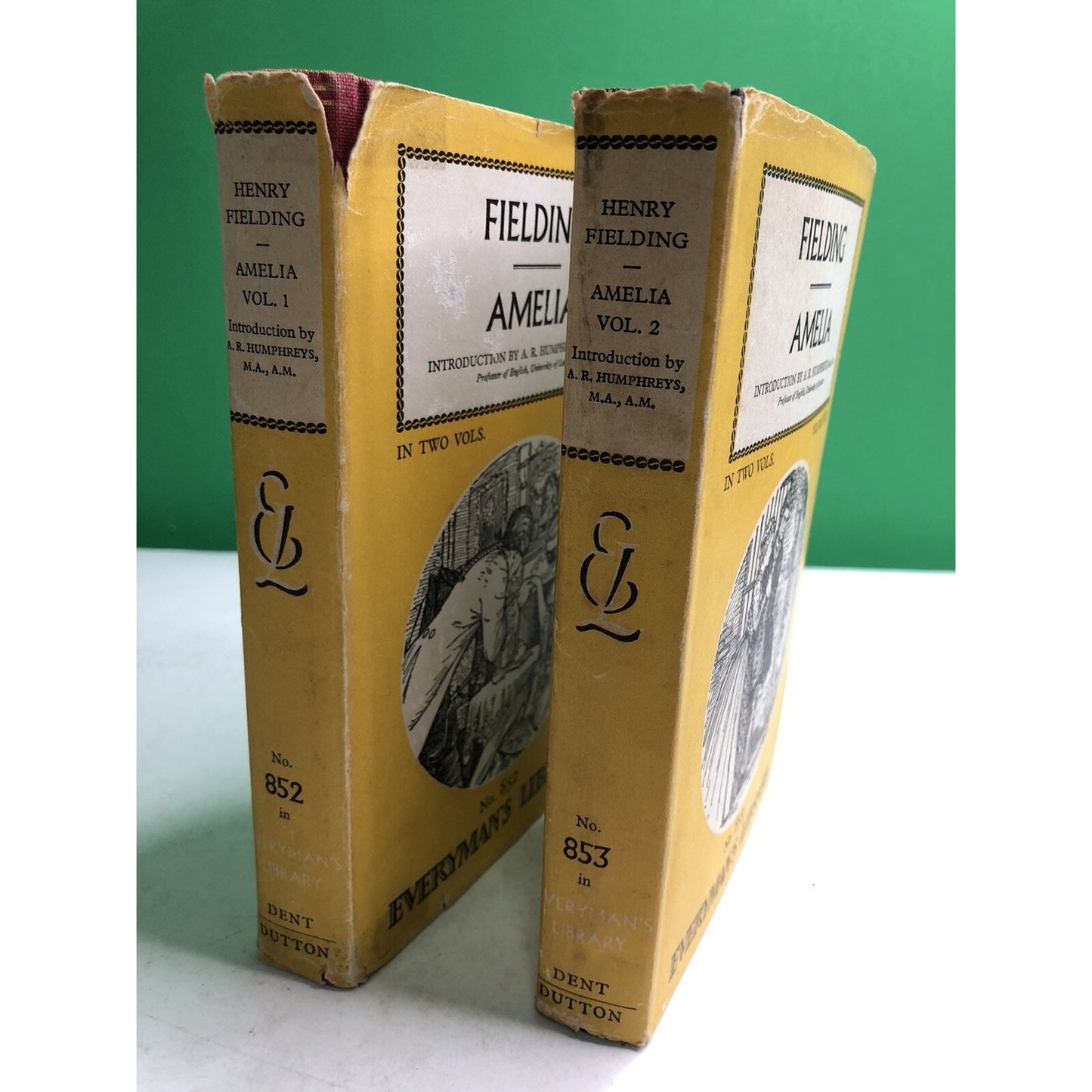 Amelia by Henry Fielding Volume 1 & 2 HC DJ 1966 Everyman's Library 852, 853