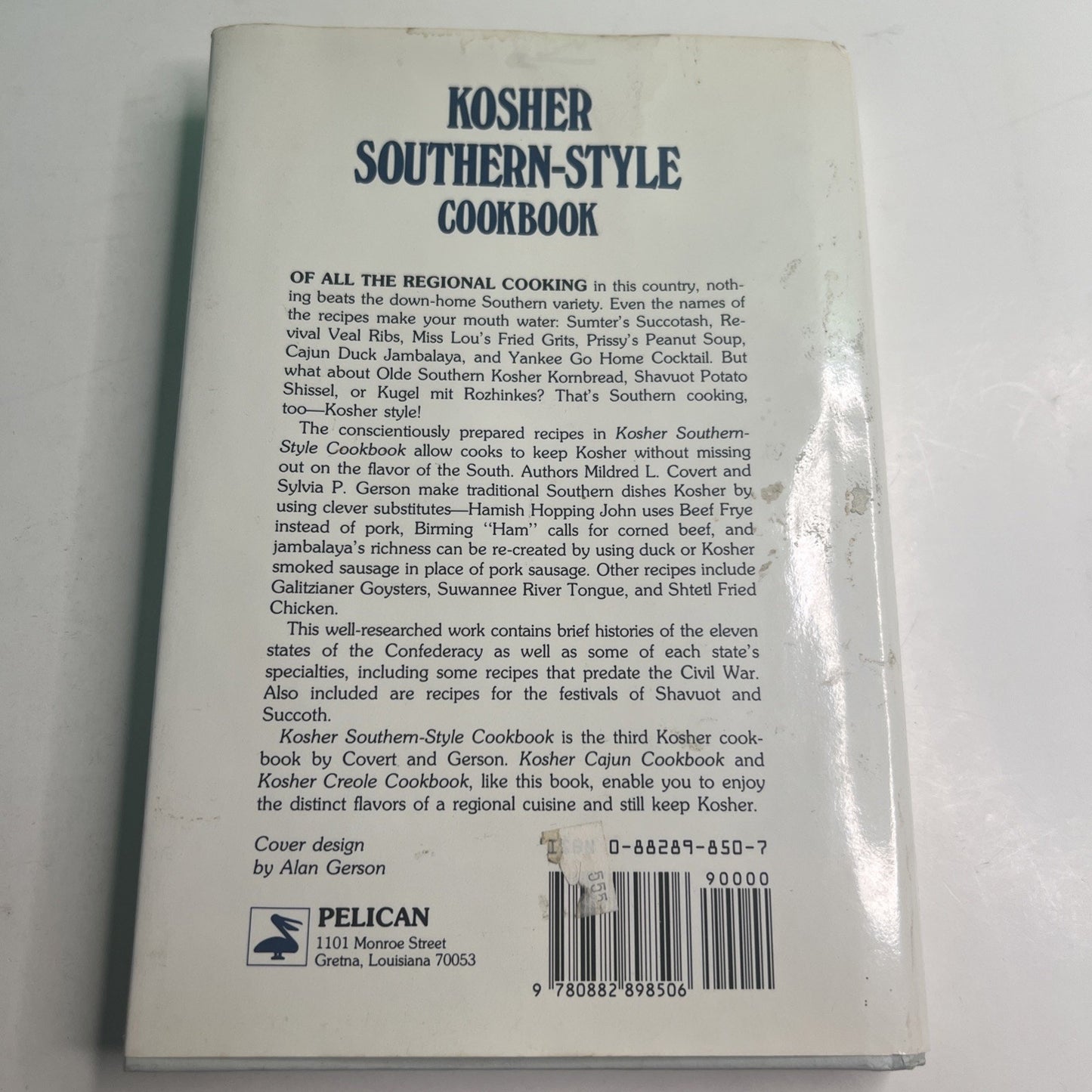 KOSHER SOUTHERN-STYLE COOKBOOK By Covert & Gerson HC DJ SIGNED BY THE AUTHOR
