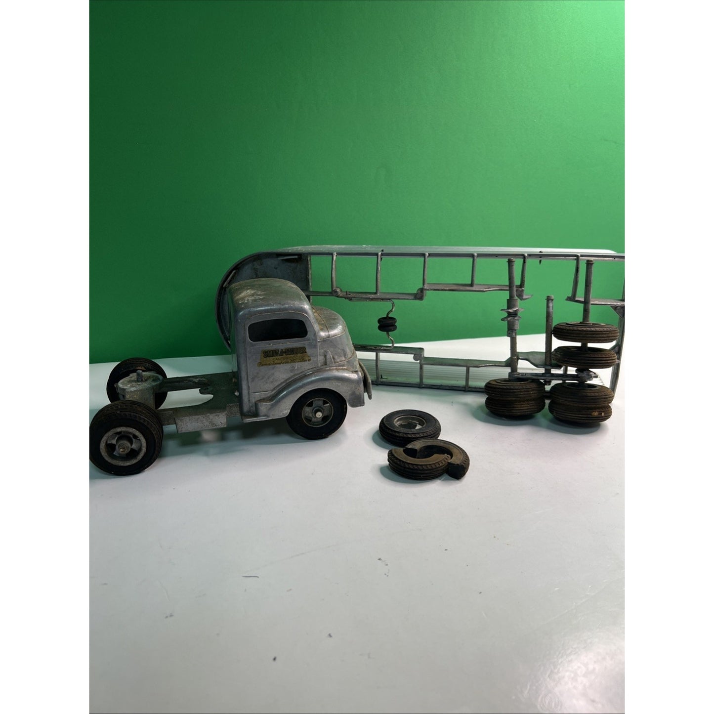 Vintage Smith Miller Silver Streak GMC Truck & Fruehauf Trailer SMITTY TOYS